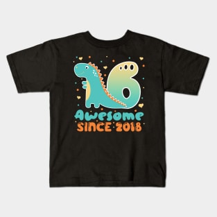 6th birthday boy tee 6th birthday dinosaur Dinosaur For Boy Dinosaur Party 6 year old birthday boy copy Kids T-Shirt